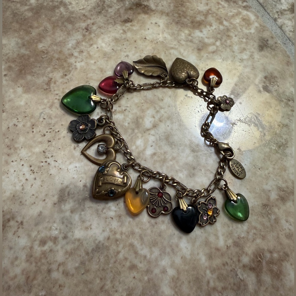 Anne Hoplik Designs charm bracelet, hearts & lockets